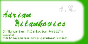 adrian milankovics business card